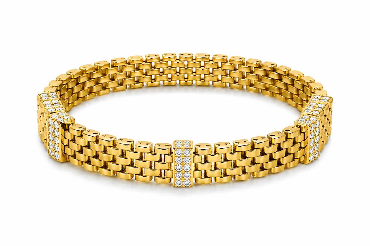 Luxury Gold-Plated Bracelet Set of 3 – Stainless Steel, Tarnish Resistant