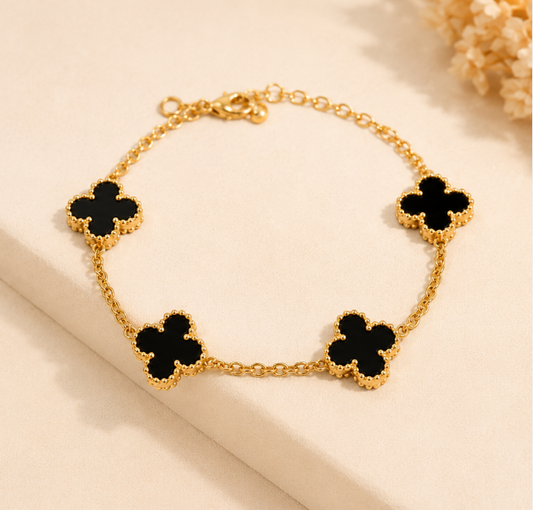 Cartier & Black Clover Bracelet Set – Set of 2 Gold Plated